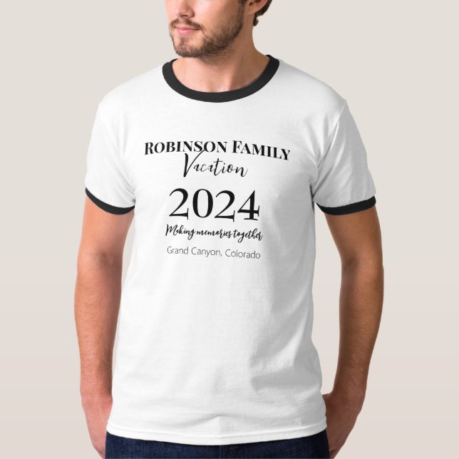Personalisierter Familienurlaub T-Shirt (Vorderseite)