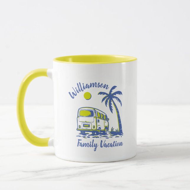 Personalisierter Familienurlaub Tasse (Links)
