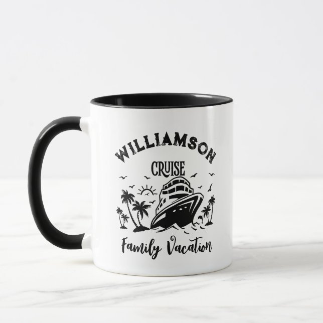 Personalisierter Familienurlaub Tasse (Links)