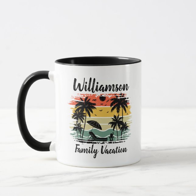 Personalisierter Familienurlaub Tasse (Links)