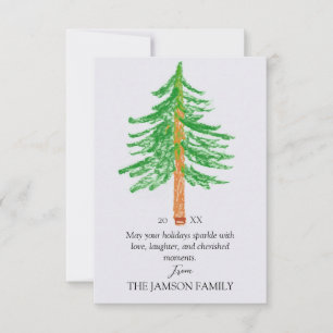 Personalisierter Familienurlaub Weihnachtsbaum RSVP Karte