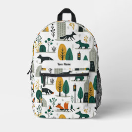 Personalisierter Fantasie-Fuchs & Stadtlandschaft Bedruckter Rucksack