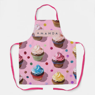 Personalisierter Fantasie-Regenbogen-Cupcake-Konfe Schürze
