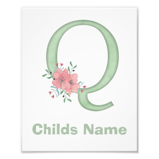 Personalisierter Farbbrief Q Foto drucken (Vorne)