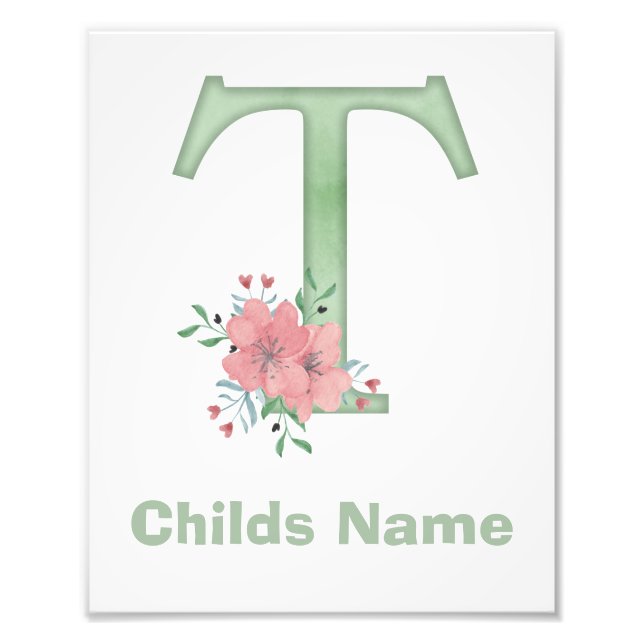 Personalisierter Farbbrief T Foto drucken (Vorne)