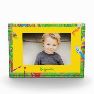 Personalisierter Farbiger Pinsel-Themenrahmen Fotoblock