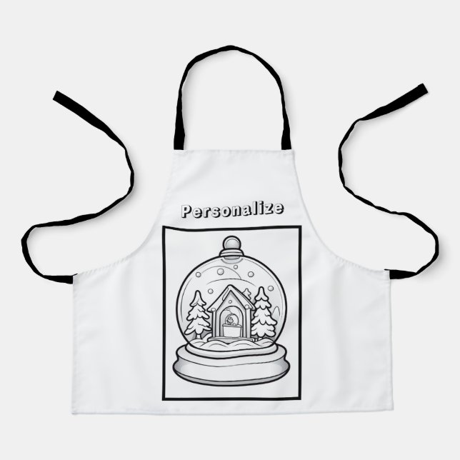 Personalisierter Farbschneeglobe Schürze (Vorderseite)