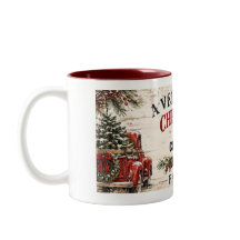 Personalisierter Farmhouse-Weihnachtsbecher in zwe
