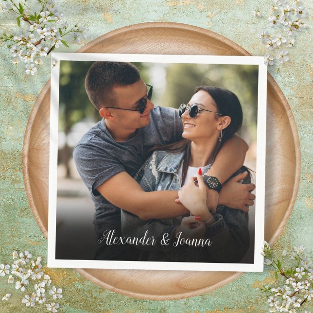 Personalisierter Favoritenskriptname Serviette (Personalized Favorite Photo Script Name Napkins)