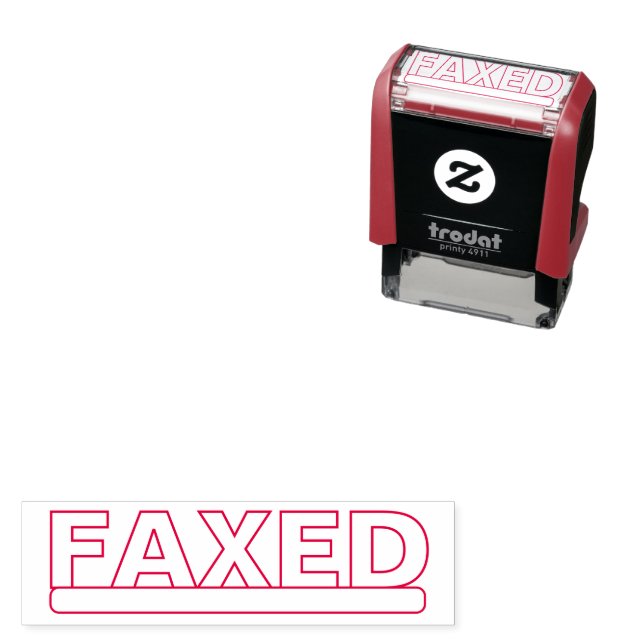 Personalisierter FAXED Roter Selbstfärbender Stemp Permastempel (Beispiel)