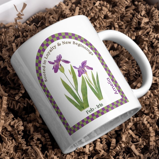 Personalisierter Februar - Geburtsmonat - Blume Kaffeetasse (Von Creator hochgeladen)