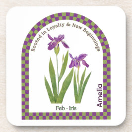 Personalisierter Februar-Geburtsmonats-Blumenunter Getränkeuntersetzer