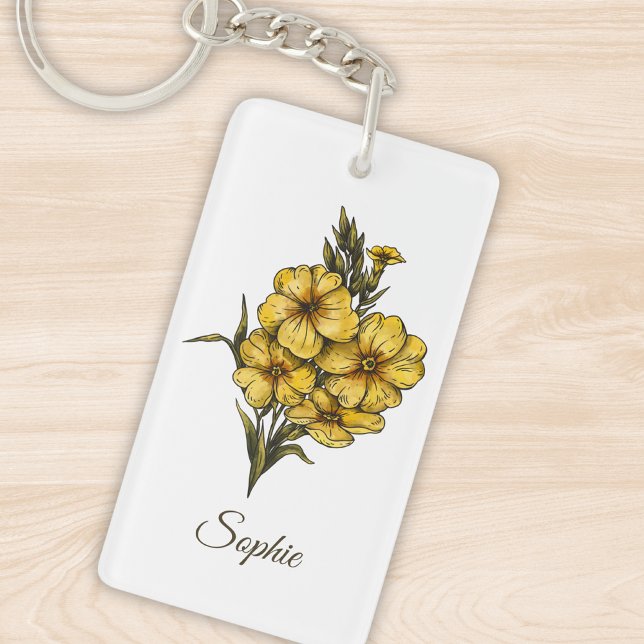 Personalisierter Februar Geburtstag Blume Schlüsse Schlüsselanhänger (Von Creator hochgeladen)