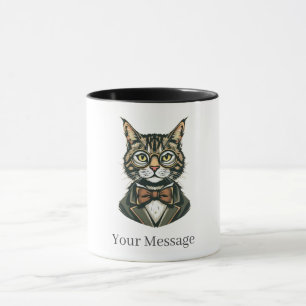Personalisierter Feline Gentleman Coffee Cup Tasse