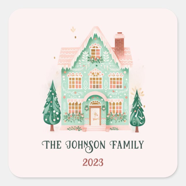 Personalisierter Festkleber Quadratischer Aufkleber (Vorderseite)