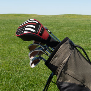Personalisierter Feuerwehrhelfer mit dünner roter Golf Headcover