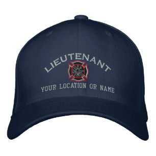 Personalisierter Feuerwehrleutnant, Stickerei Bestickte Kappe