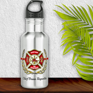 Personalisierter Feuerwehrmann Edelstahlflasche