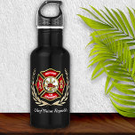 Personalisierter Feuerwehrmann Edelstahlflasche<br><div class="desc">Feuerwehrhaken,  personalisierte Wasserflasche. Ideal für Geburtstage,  Werbeaktionen,  Abschluss oder Pensionierung.</div>