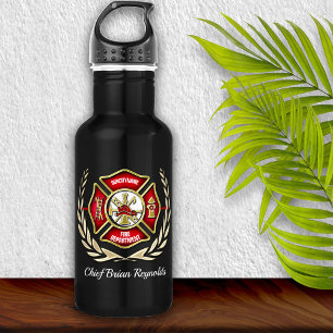 Personalisierter Feuerwehrmann Edelstahlflasche