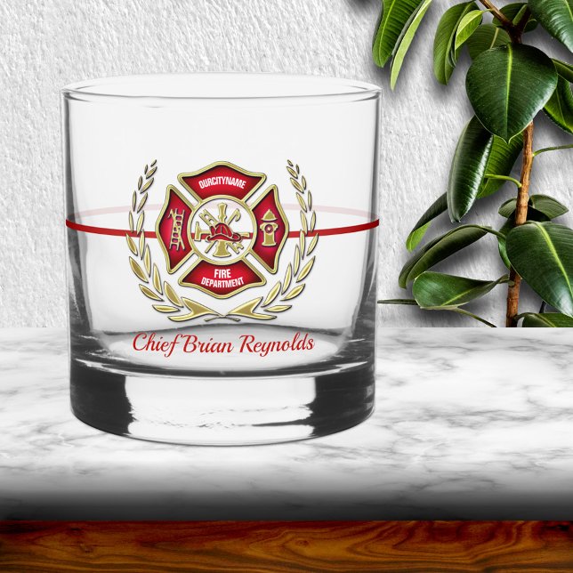 Personalisierter Feuerwehrmann Whiskyglas (Von Creator hochgeladen)