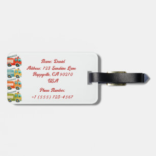 Personalisierter Feuerzug Gepäckträger für Kinder Gepäckanhänger