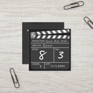 Personalisierter Film Clapperboard Quadratische Visitenkarte