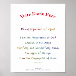 Personalisierter Fingerabdruck des Gottesposters Poster