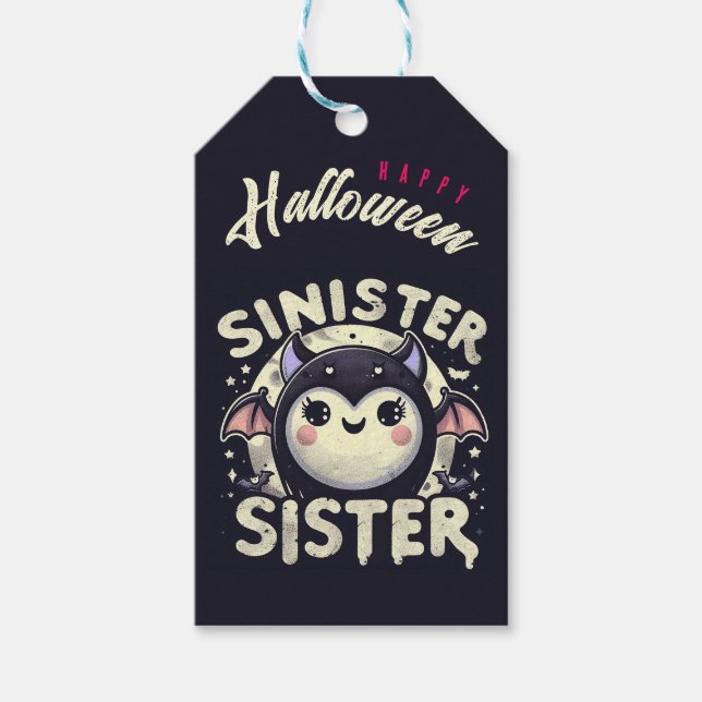 Personalisierter finster-Schwester-Geschenk Geschenkanhänger (Vorderseite)
