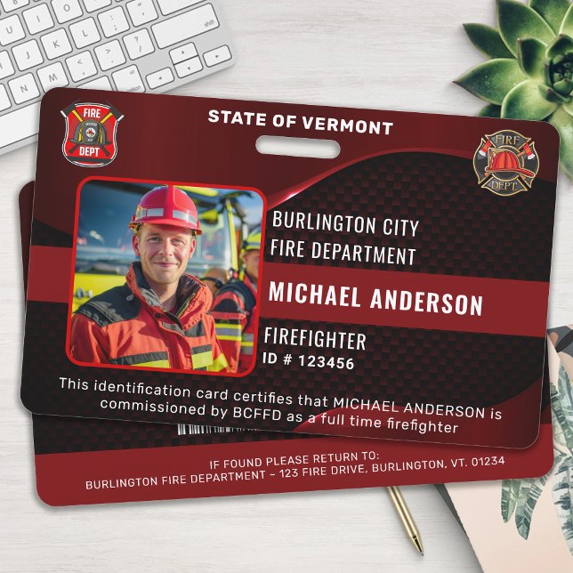 Personalisierter Firefighter Custom Employee Foto  Ausweis (Von Creator hochgeladen)