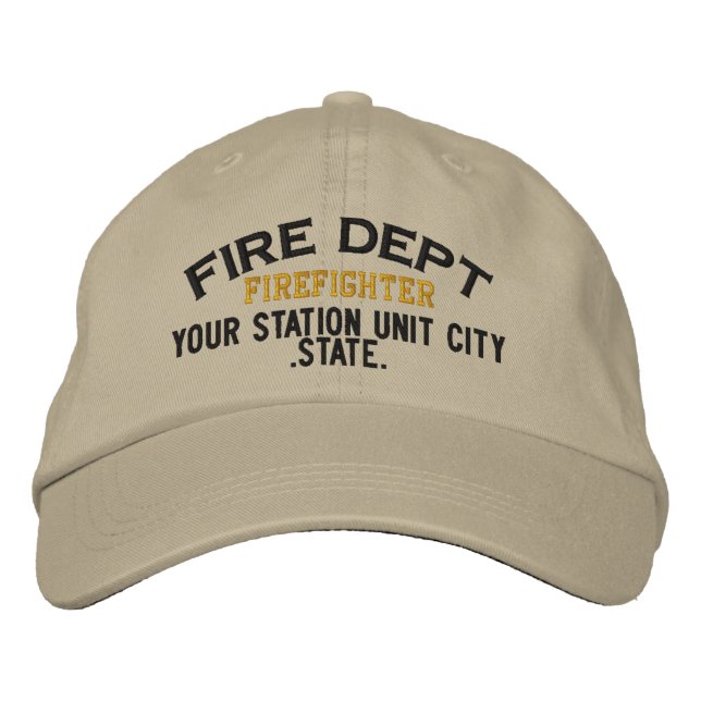 Personalisierter Firefighter-Hat Bestickte Kappe (Vorderseite)