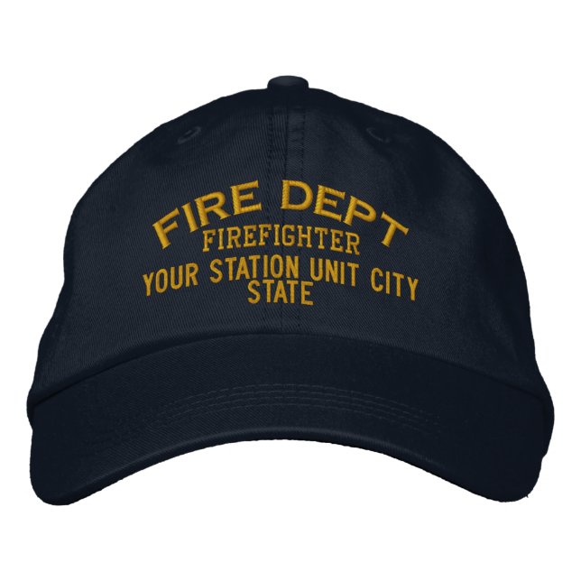 Personalisierter Firefighter-Hat Bestickte Kappe (Vorderseite)