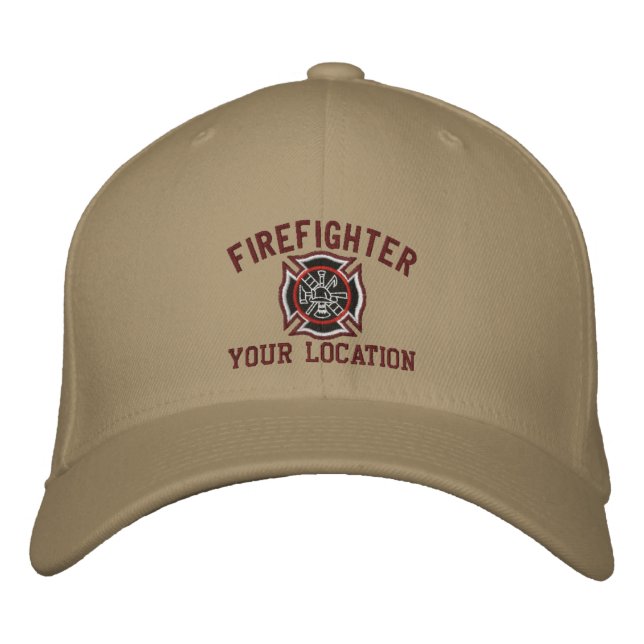 Personalisierter Firefighter - kundenspezifische C Bestickte Baseballkappe (Vorderseite)