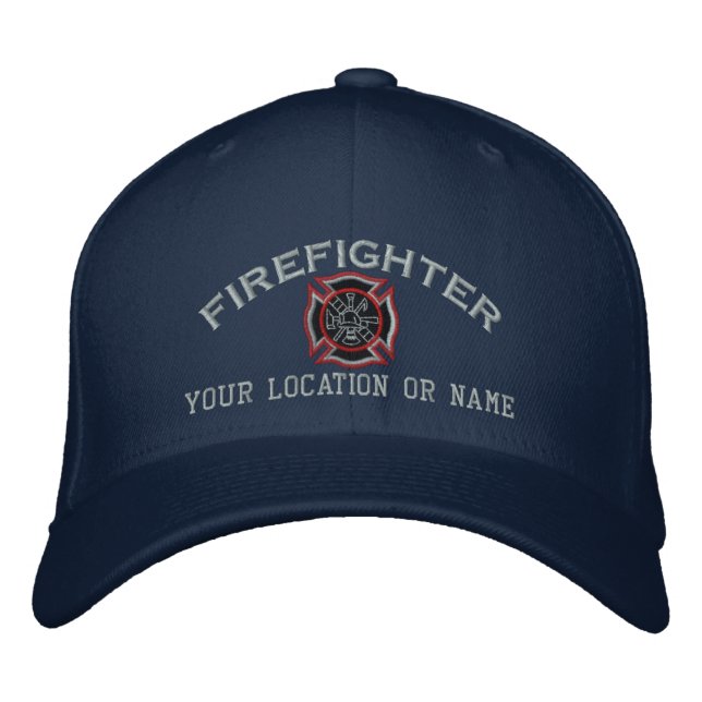 Personalisierter Firefighter - kundenspezifische C Bestickte Kappe (Vorderseite)
