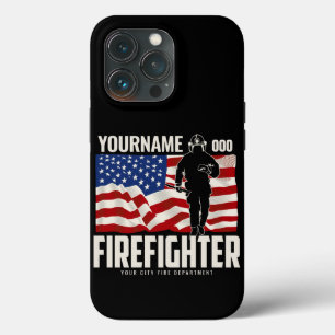 Personalisierter Firefighter Rescue USA Flag Patri Case-Mate iPhone Hülle