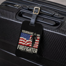 Personalisierter Firefighter Rescue USA Flag Patri
