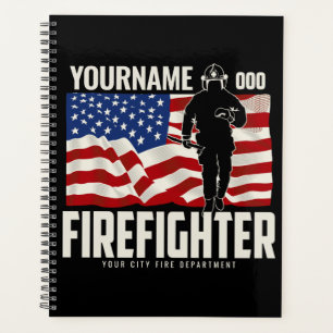 Personalisierter Firefighter Rescue USA Flag Patri Planer