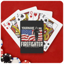Personalisierter Firefighter Rescue USA Flag Patri