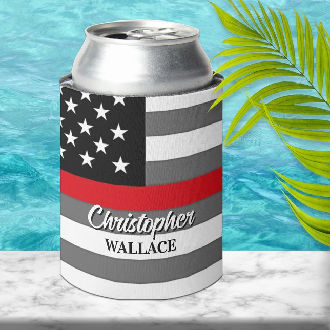 Personalisierter Firefighter Thin Red Line Custom Dosenkühler (Von Creator hochgeladen)
