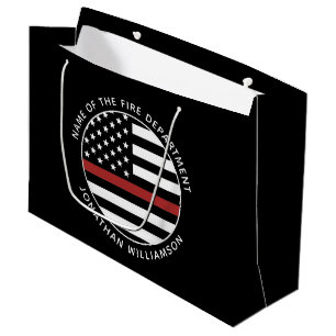 Personalisierter Firefighter Thin Red Line USA-Fla Große Geschenktüte