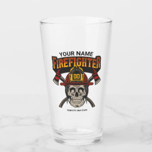 Personalisierter Fireman Skull Helm AX Firefighter Glas