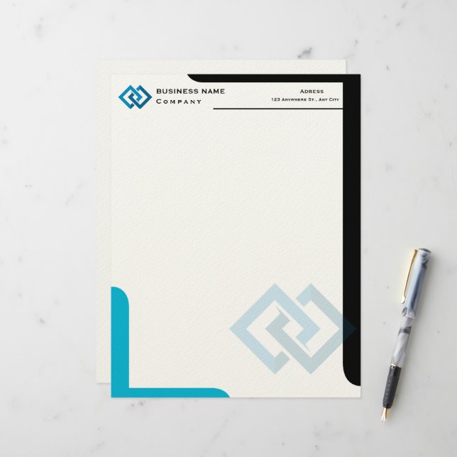 Personalisierter Firmenlogo-Briefkopf Briefbogen (Vorderseite/Rückseite Beispiel)