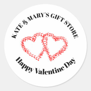 Personalisierter Firmenname Frohen Valentinstag Runder Aufkleber