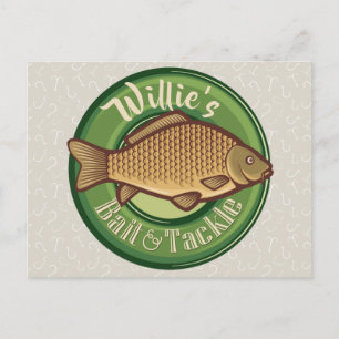 Personalisierter Fisch und Kackelladen Angelfänger Postkarte