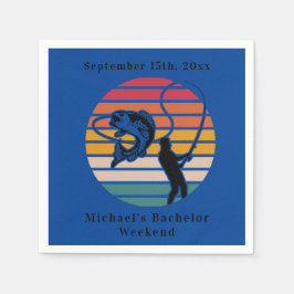 Personalisierter Fischfang Bachelor Weekend Serviette