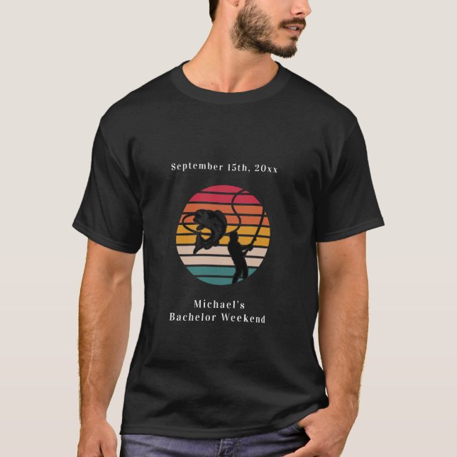 Personalisierter Fischfang Bachelor Weekend T - Sh T-Shirt (Vorderseite)