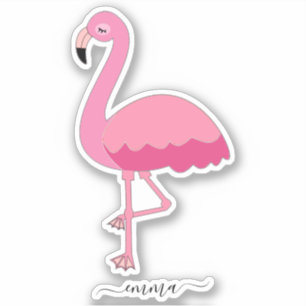 Personalisierter Flamingo Aufkleber