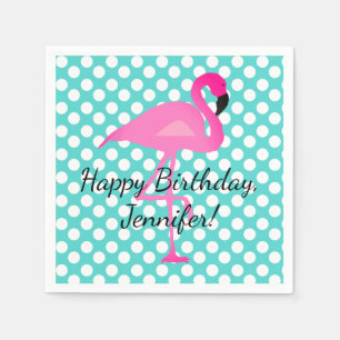 Personalisierter Flamingo und Serviette