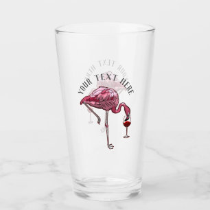 Personalisierter Flamingo Weintrinker Neuheit Glas