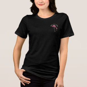 Personalisierter Flamingo-Weintrinker-Novelty Tri-Blend Shirt